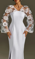 Rosaire Flower Sequin Maxi Dress Flowering Girl
