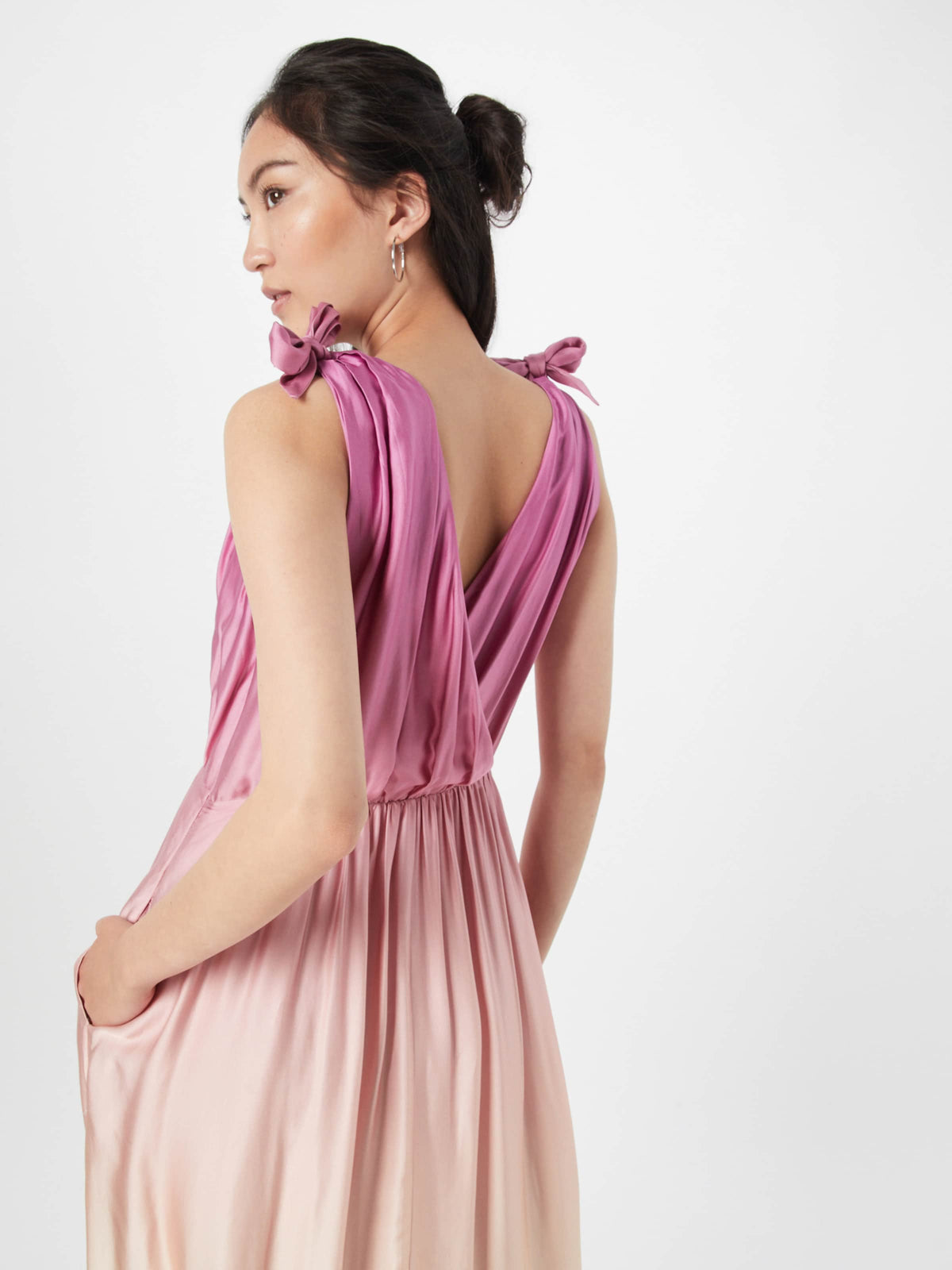 Wrap-Over Midi Dress In Pastel Yellow Without Belt Flowering Girl