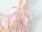 Lethia Pink Printed Corset Top Flowering Girl