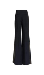 Sandy Trim Embellished Blazer & Pants Set - Black Flowering Girl