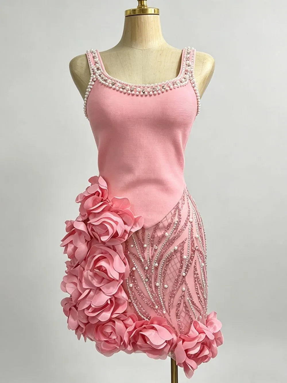 Malone Strappy Flower Embellished Mini Dress Flowering Girl