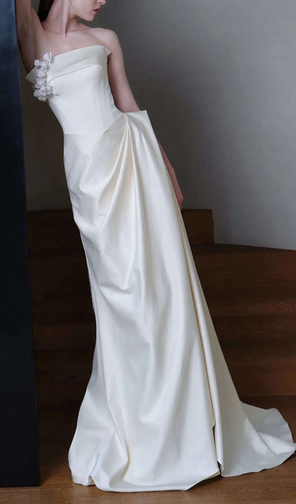 Avia White Satin Corset Wedding Dress Flowering Girl