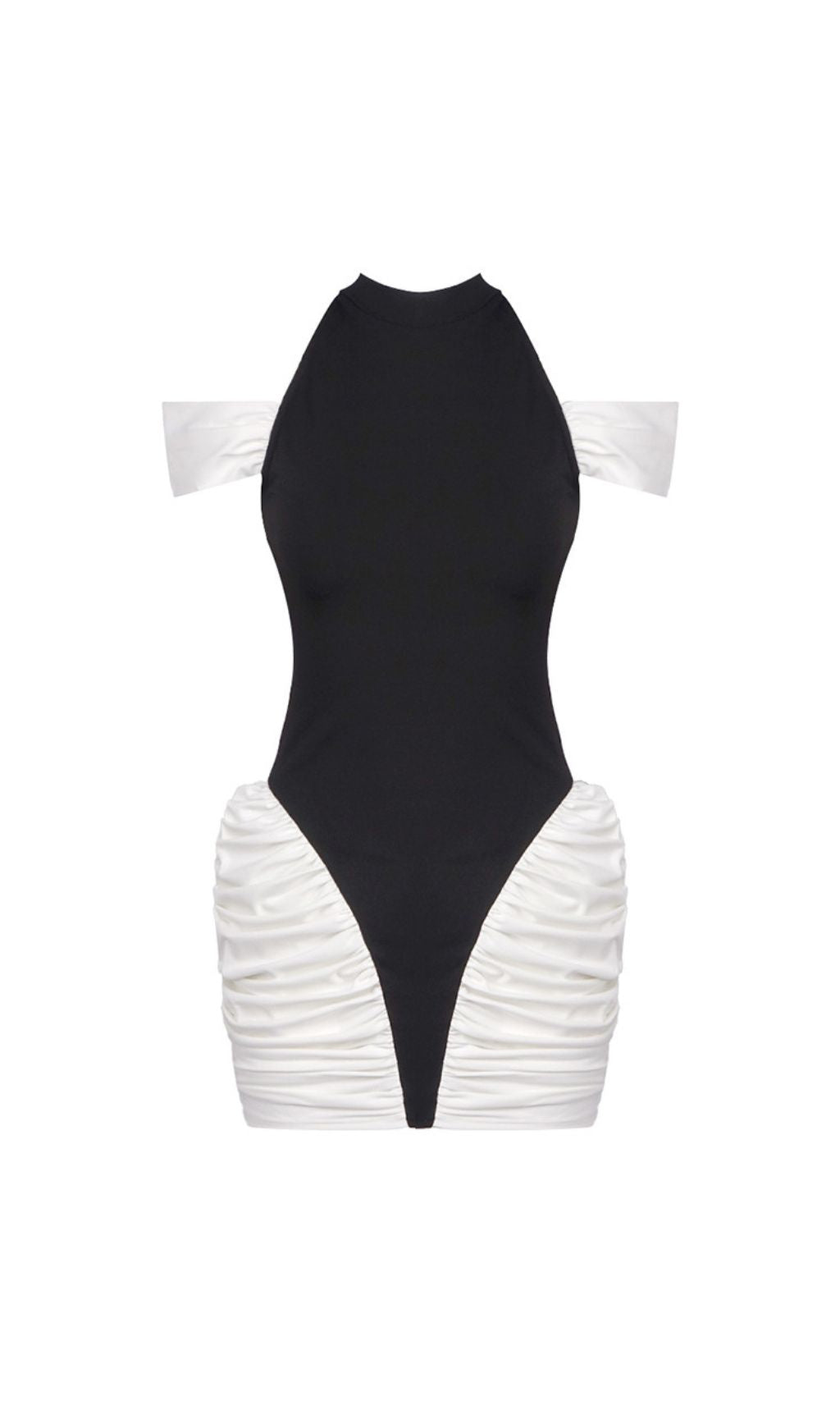 Hesperia Halter Ruched Mini Dress Flowering Girl