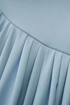 Aakifa Asymmetric Draped Maxi Dress - Baby Blue Flowering Girl