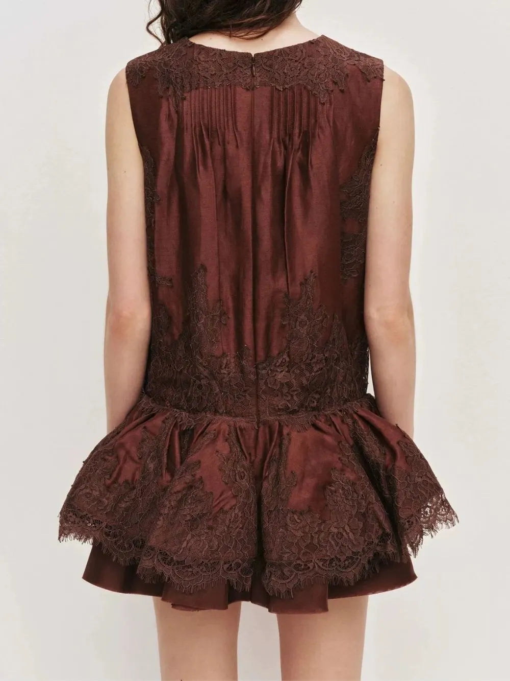 Manda Red Lace Sleeveless Mini Dress Flowering Girl