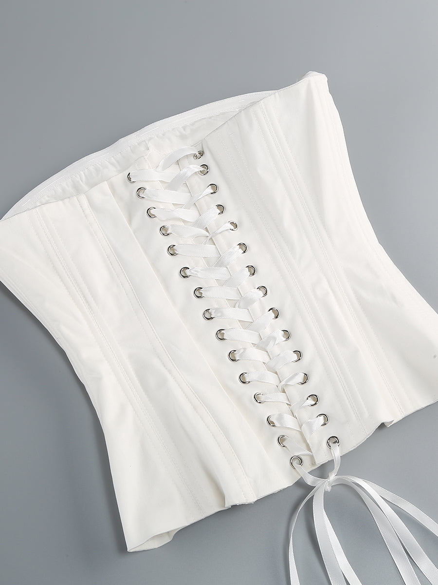 Clegg White Corset Flower Two-Piece Set Flowering Girl