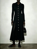 Marily Long Sleeve Knit Midi Dress Flowering Girl