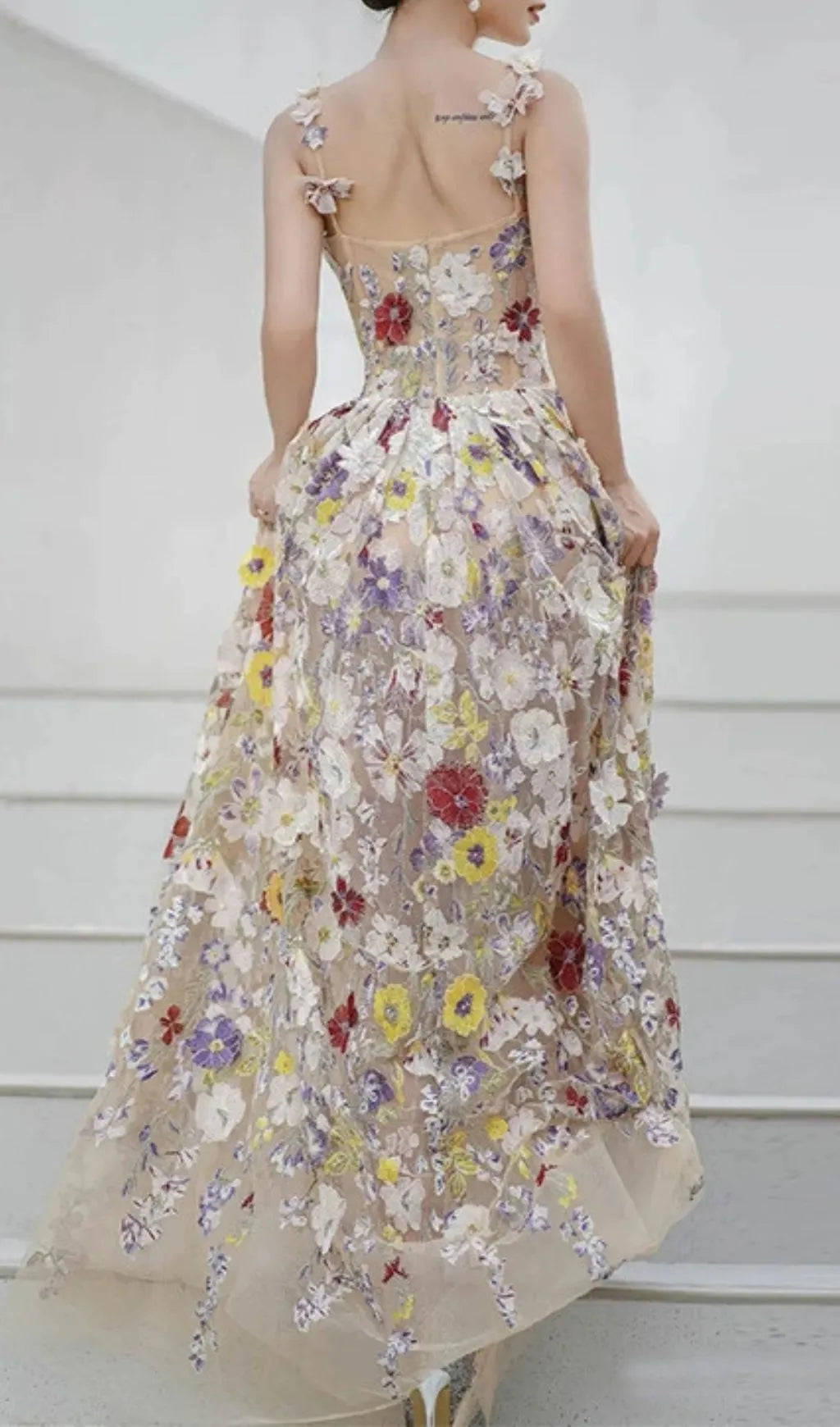 Jansje Strappy Flower Maxi Dress Flowering Girl