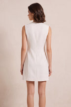 Off-White Structured Crepe A-Line Dress Flowering Girl