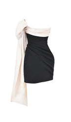 Black & Ivory Bow Mini Dress Flowering Girl