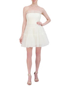 STRAPLESS TIERED TULLE MINI DRESS Flowering Girl