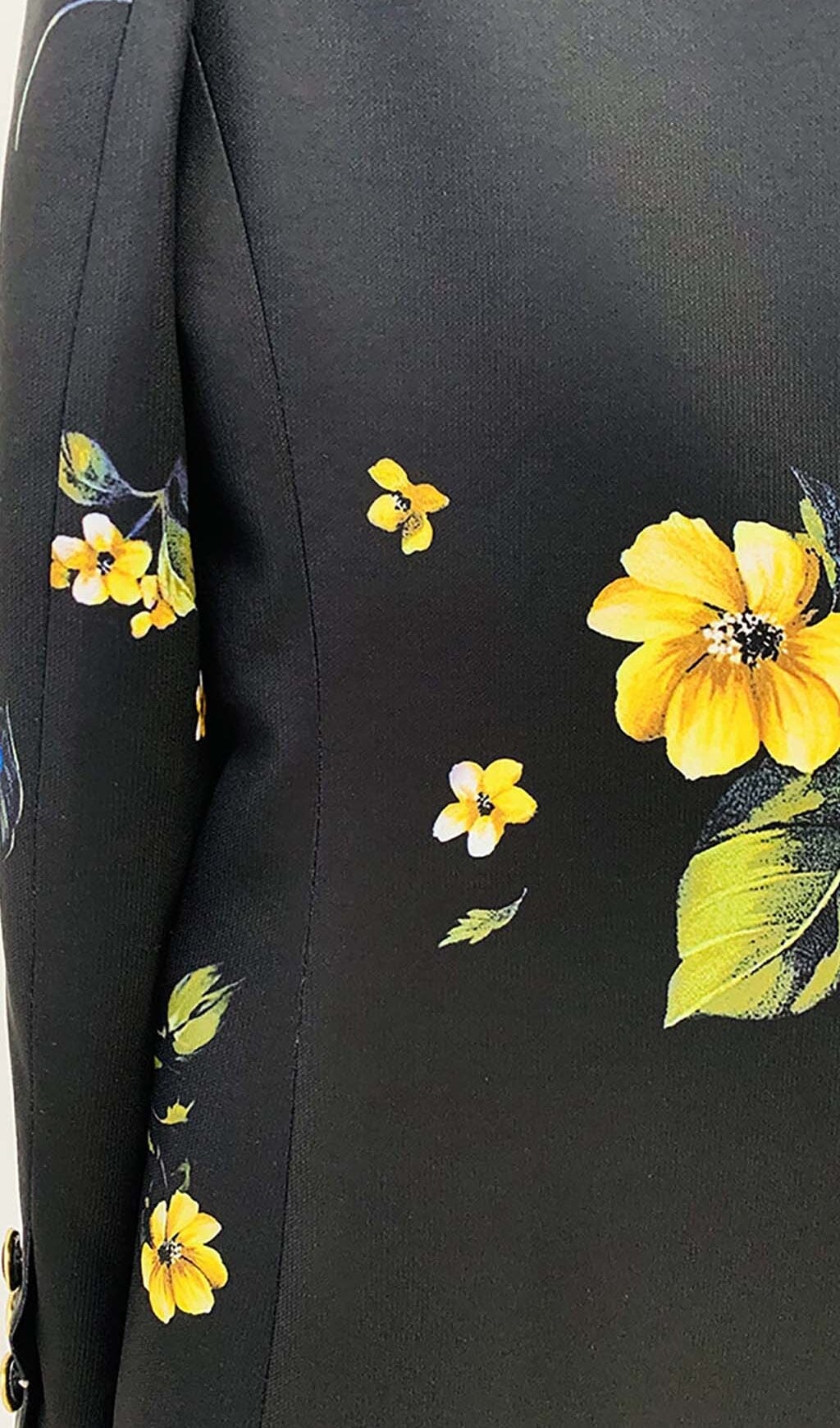 Printed Button Jacket Suit In Black