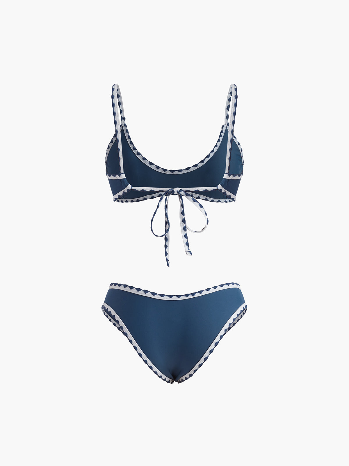 Contrast Cut Knotted Bikini Set Flowering Girl