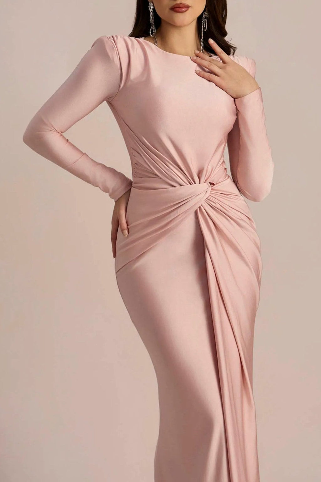 Amanda Long Sleeve Twist Front Maxi Dress Flowering Girl