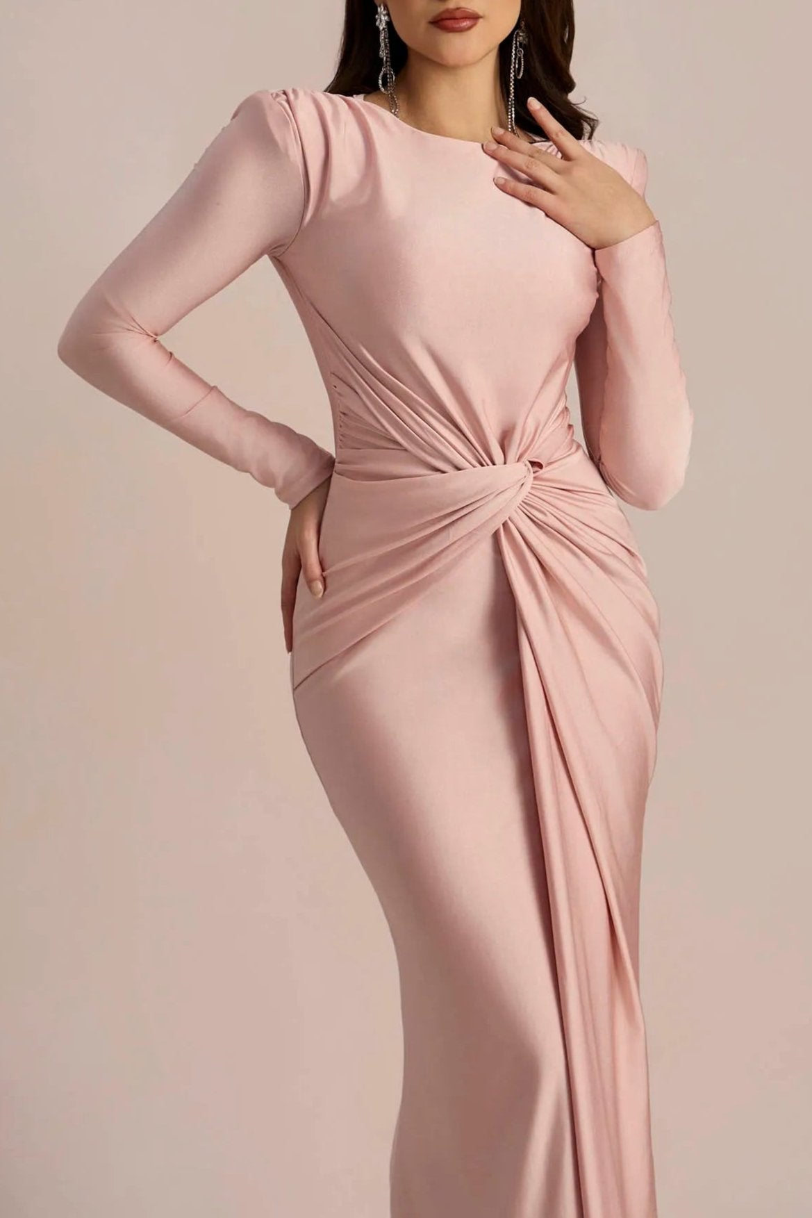 Amanda Long Sleeve Twist Front Maxi Dress Flowering Girl