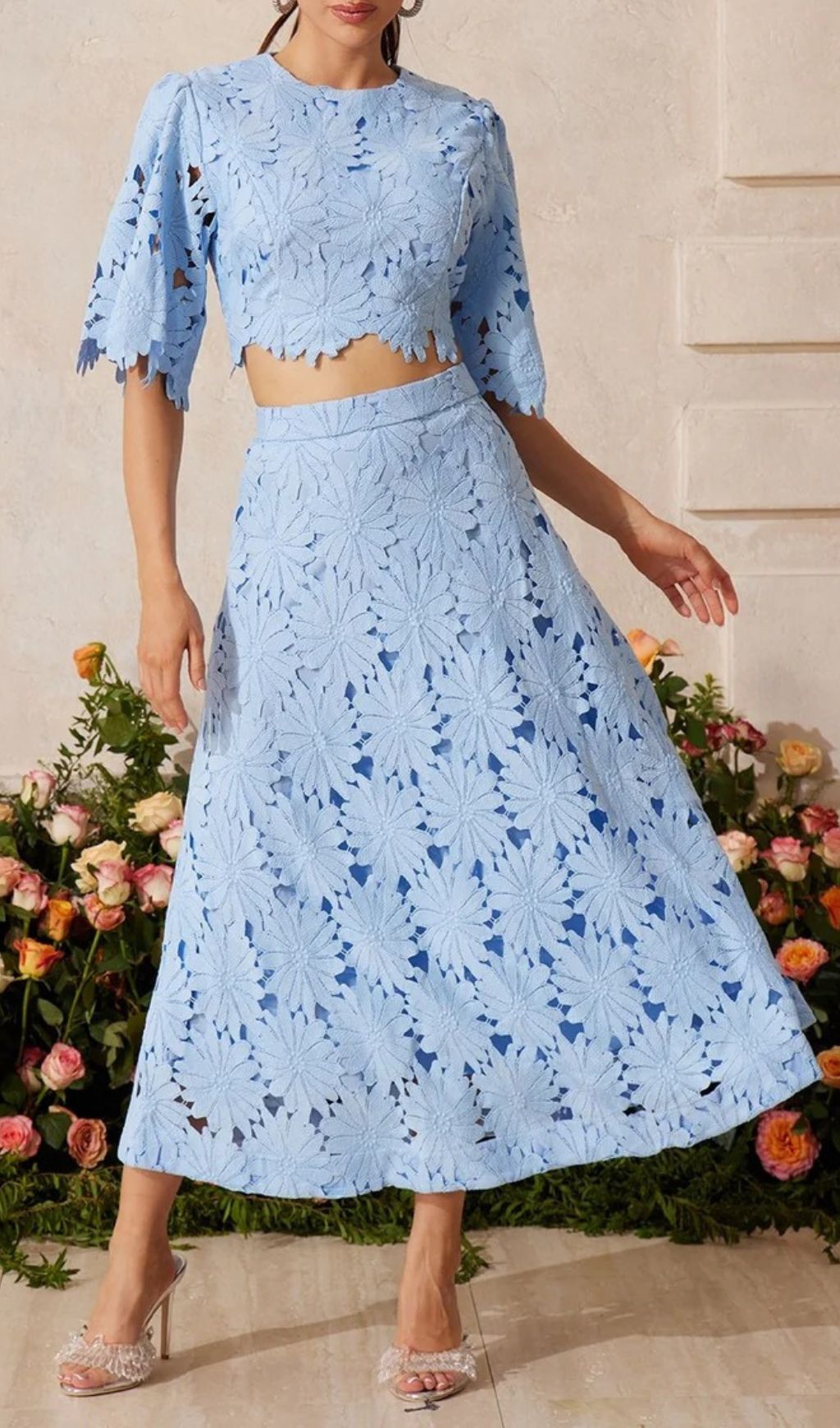 Zaelyth Floral Embroidered Skirt Set Flowering Girl