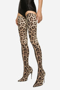 Giselle Leopard Print Thigh-high Boots Flowering Girl