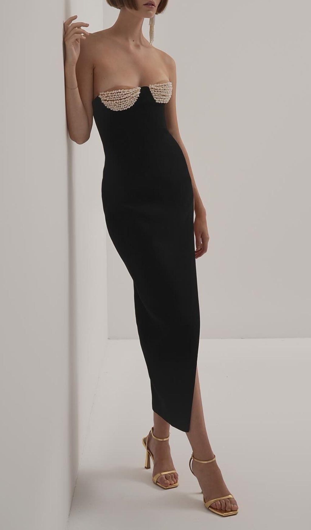 Alizeh Black Pearl Embellished Maxi Dress Flowering Girl