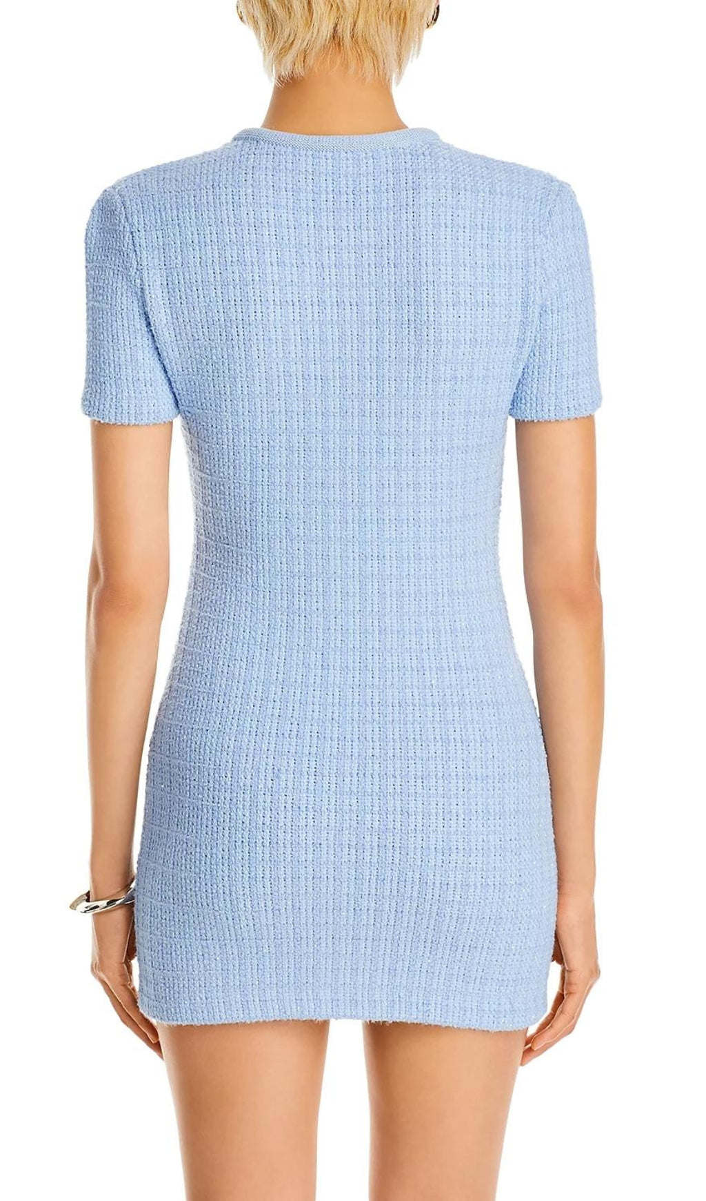Baylor Blue Beaded Button Mini Dress Flowering Girl