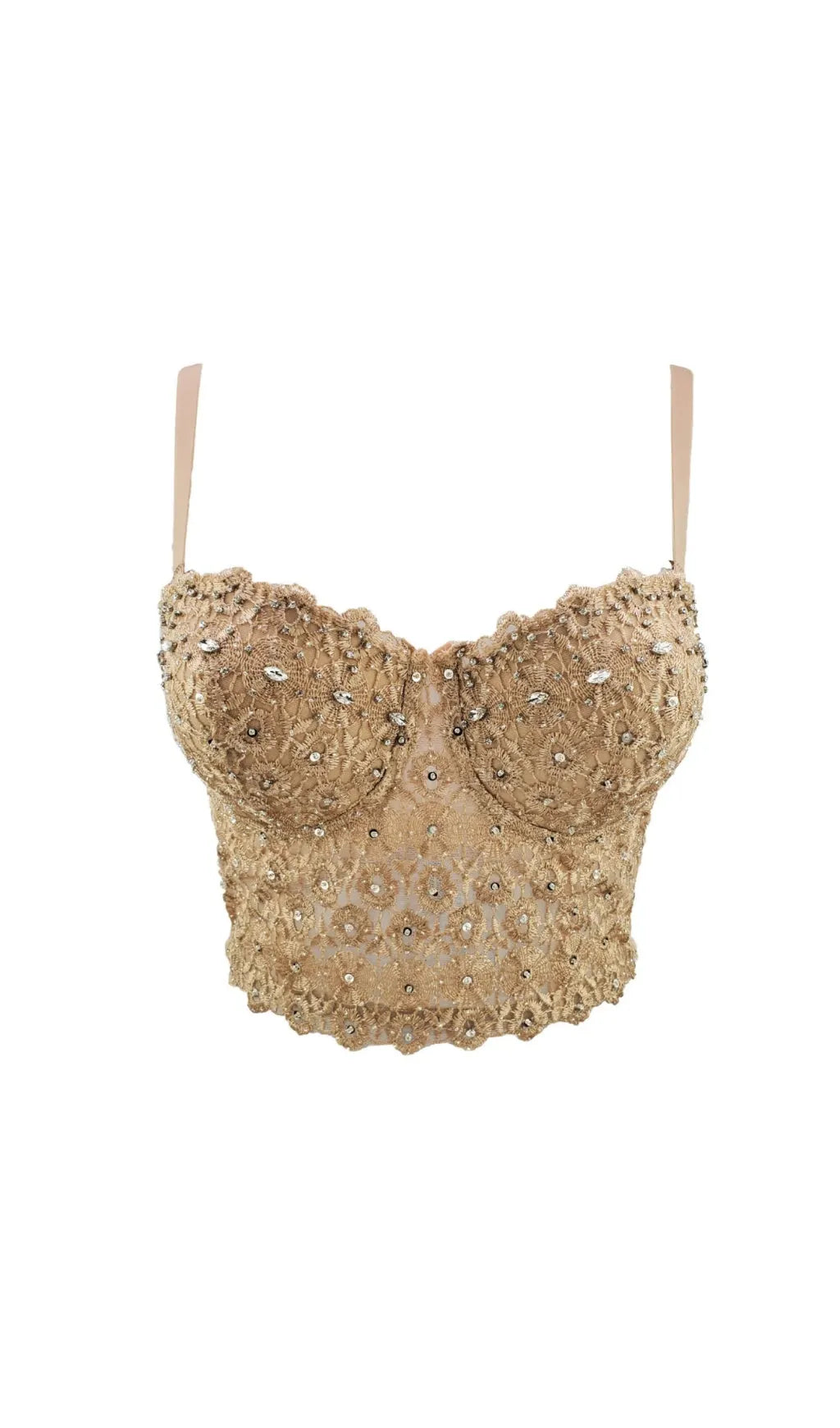 Amberlin Rhinestone Embroidered Top Flowering Girl