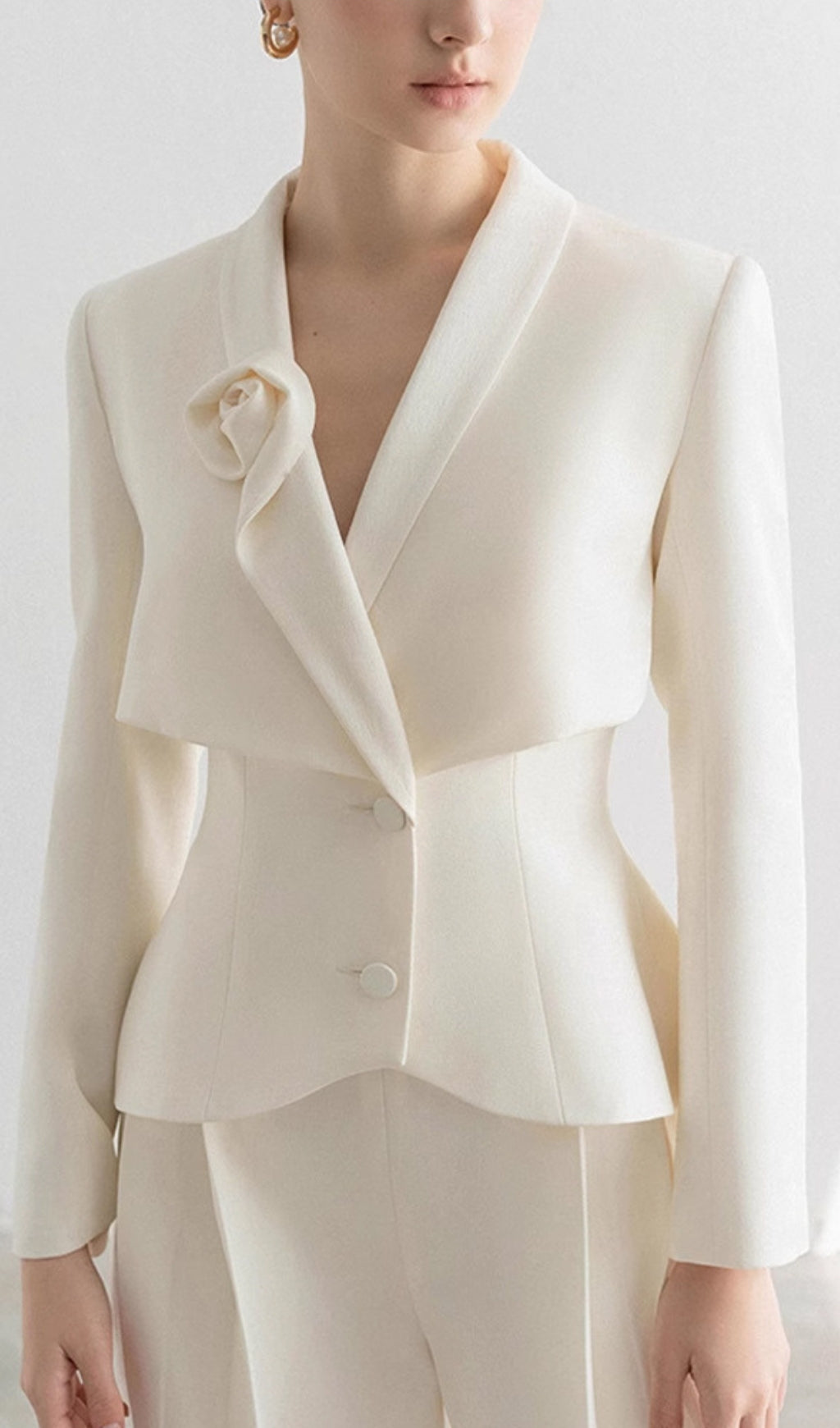 Caresse Flower Decor Blazer & Pants Set Flowering Girl