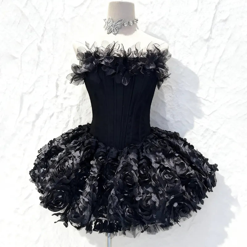 Irma Strapless Corset Flower Mini Dress Flowering Girl