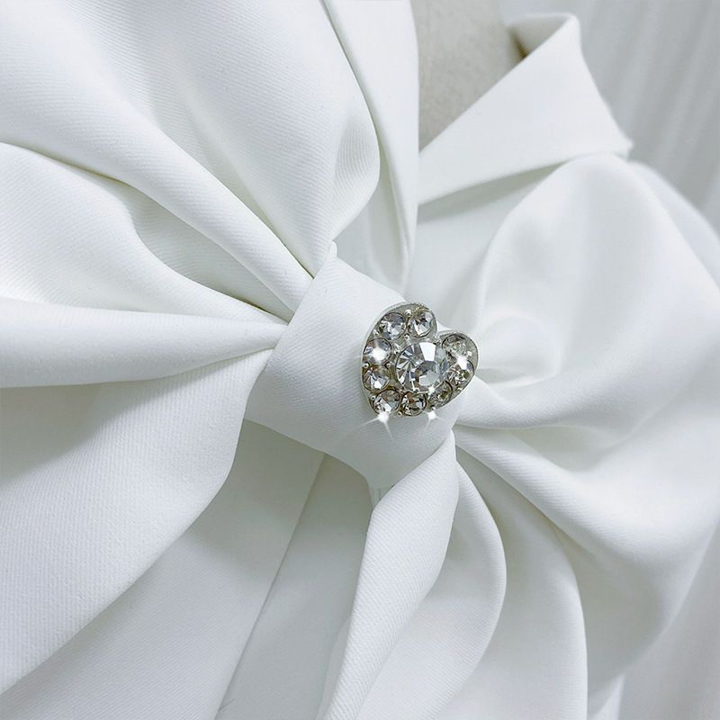 White Bow Waist Suit Dress Flowering Girl