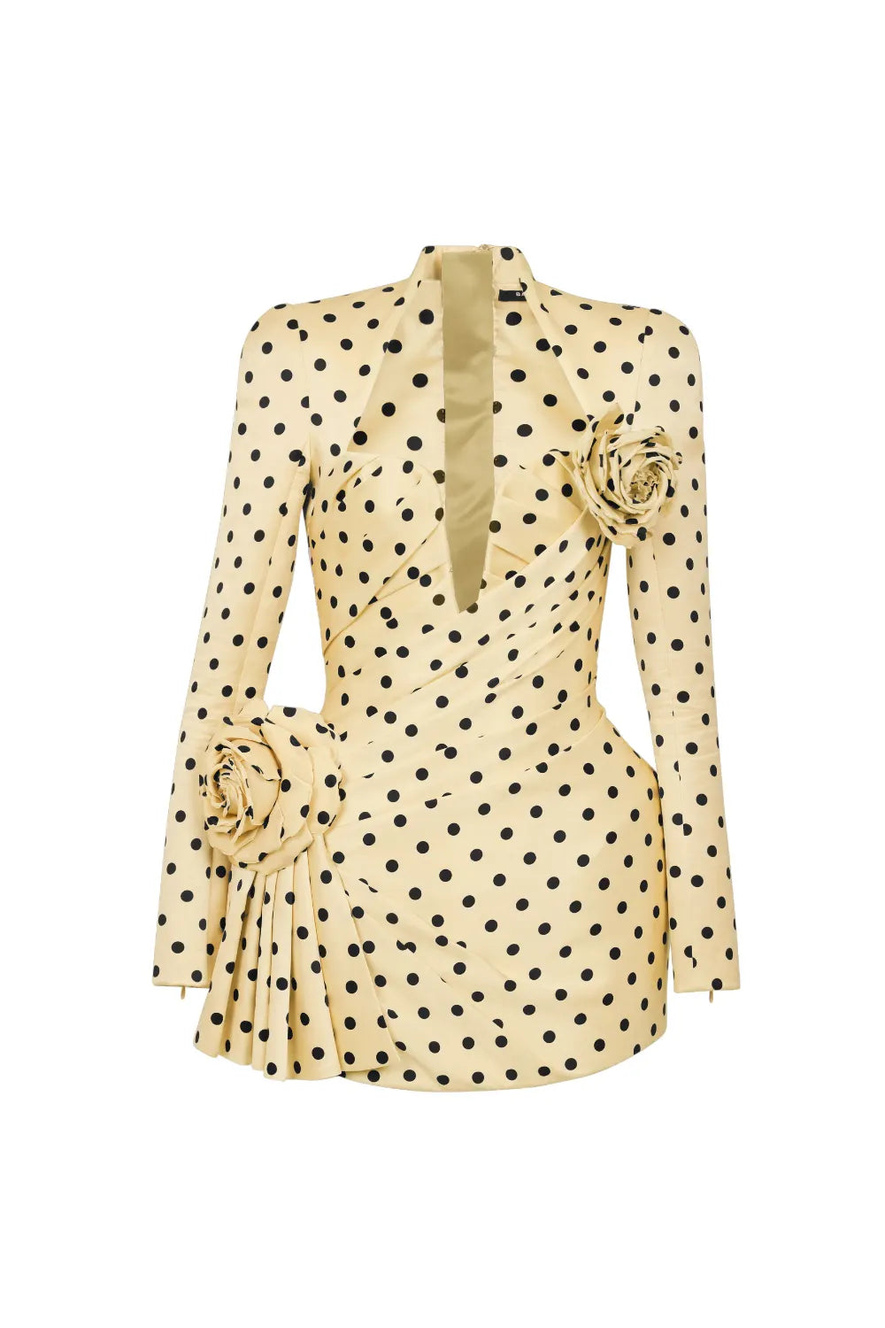 jenny Polka Dots Satin Mini Dress in Yellow Flowering Girl
