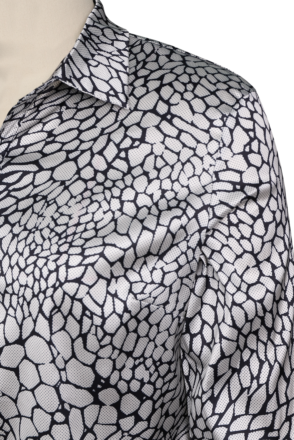 Modern Satin Printed Blouse With Classic Snake Pattern Elegance Flowering Girl