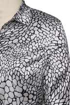 Modern Satin Printed Blouse With Classic Snake Pattern Elegance Flowering Girl