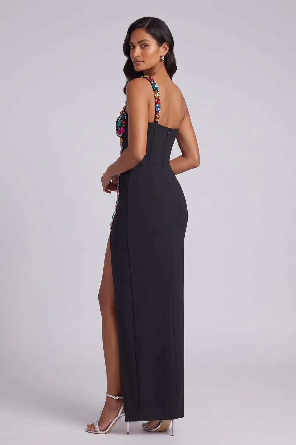 Black Heavy Stretch Bandage Column Gown Flowering Girl