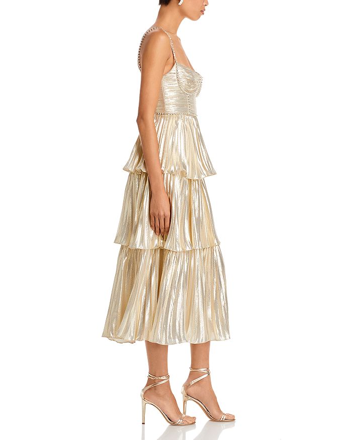 TIERED METALLIC MIDI DRESS Flowering Girl