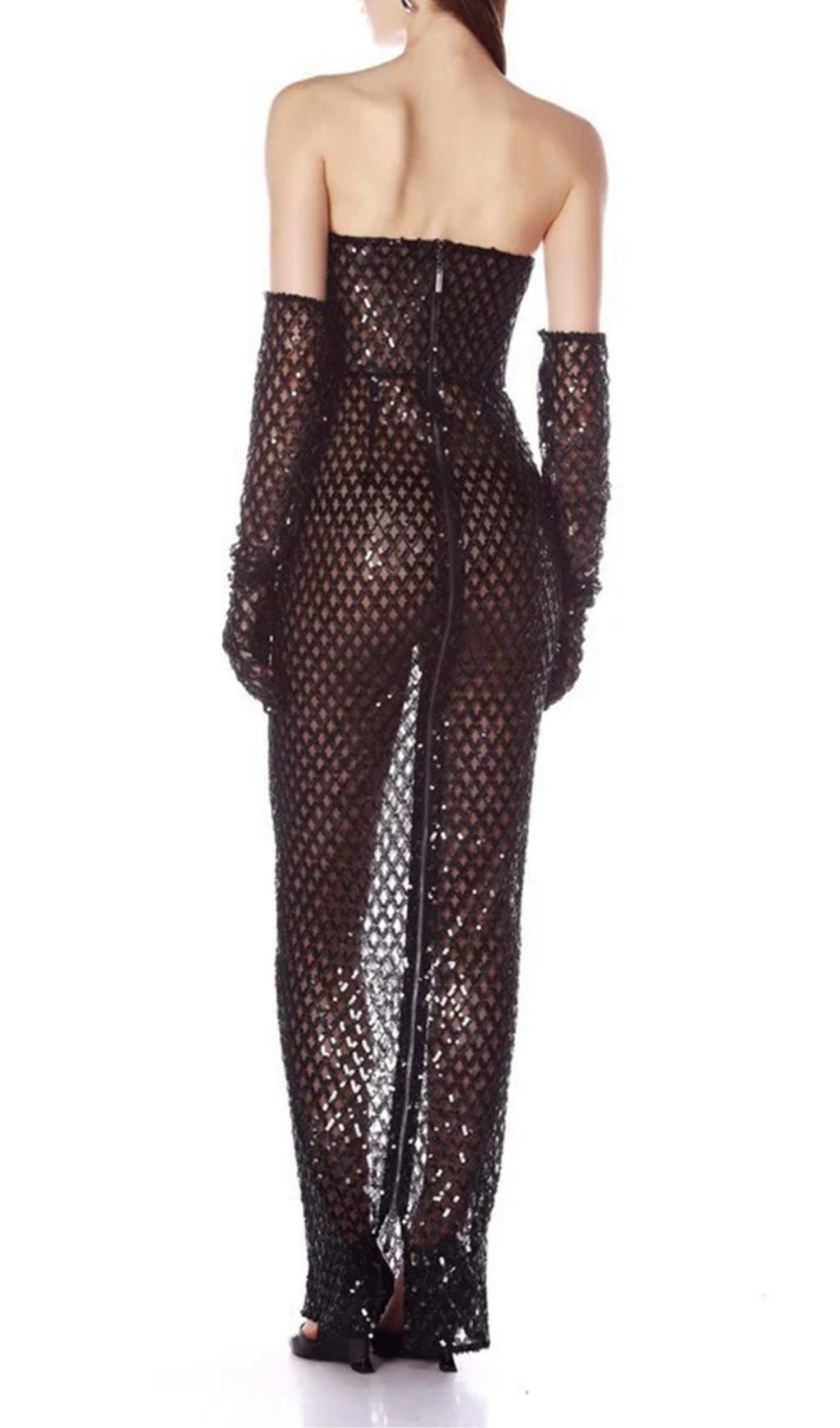 Kelda Black Strapless Bow Sequin Maxi Dress Flowering Girl