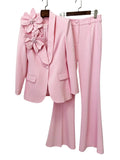 Makimi Flower Embellished Blazer Set Flowering Girl