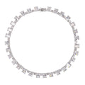Mathilde Silver Tone Crystal Embellished Necklace Flowering Girl