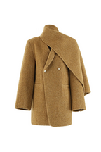 Kahki Woolen Coat Flowering Girl