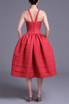 Berry Bell-Shaped Mini Dress In Red Flowering Girl