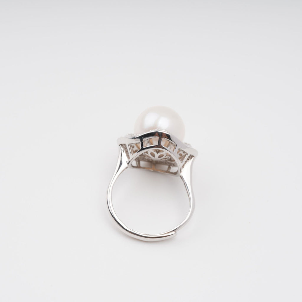 Hortense Sterling Silver Pearl Adjustable Ring Flowering Girl