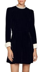 SERENA BEADED COLLAR VELVET DRESS Flowering Girl