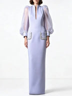 Maple Purple Long Sleeve Maxi Dress Flowering Girl