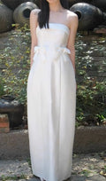 Fayruz White Strapless Bow Maxi Dress Flowering Girl