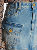 BLUE A-LINE DENIM SKIRT Flowering Girl