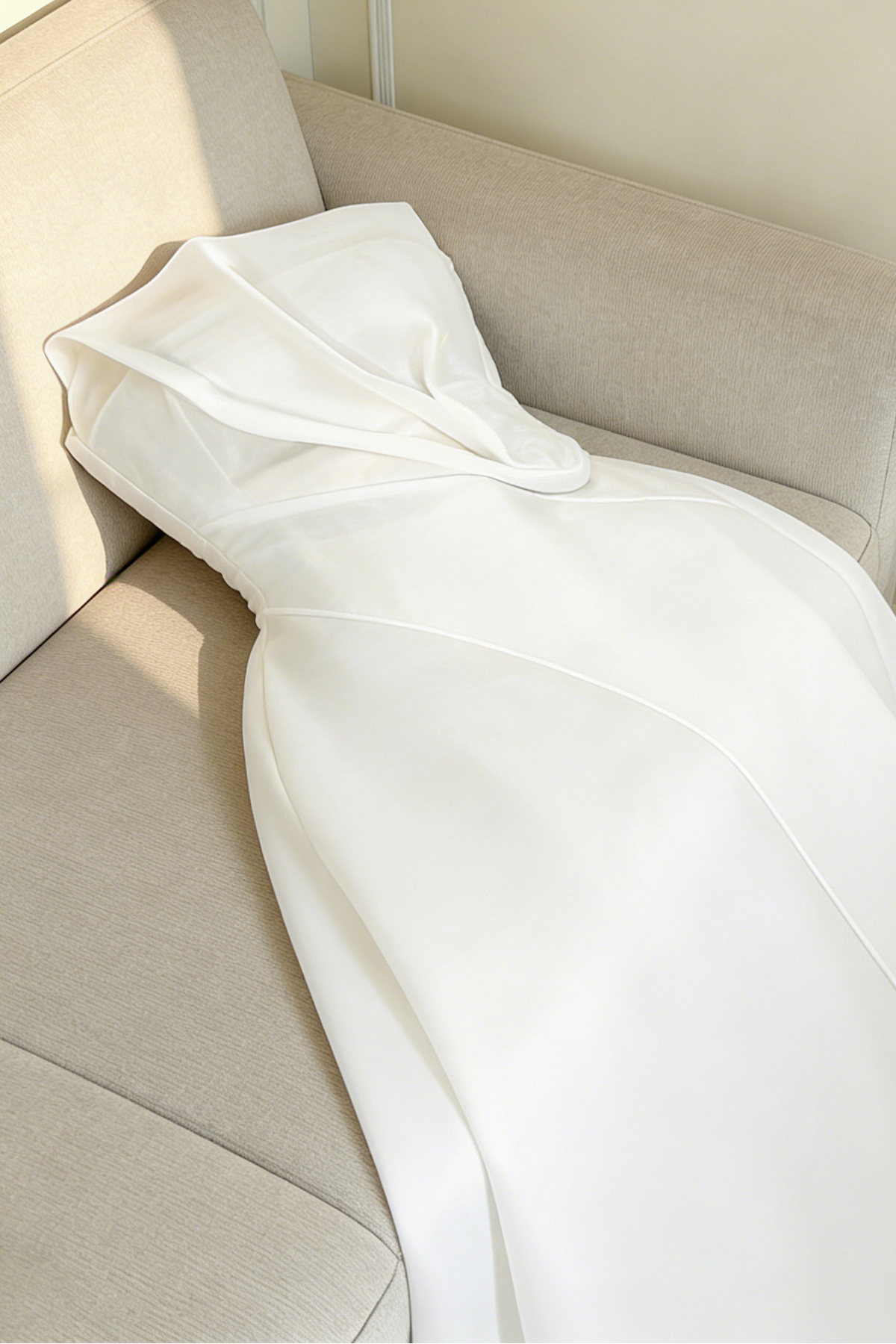 Strapless Layered Organza Midi Dress in white Flowering Girl