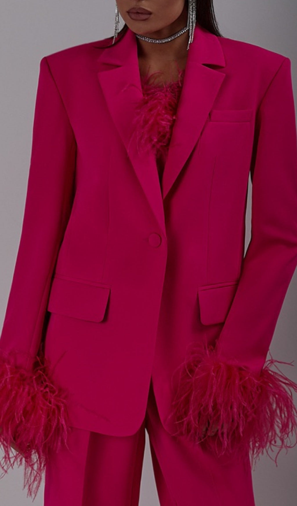 Aniek Feather Blazer Two-Piece Set Flowering Girl