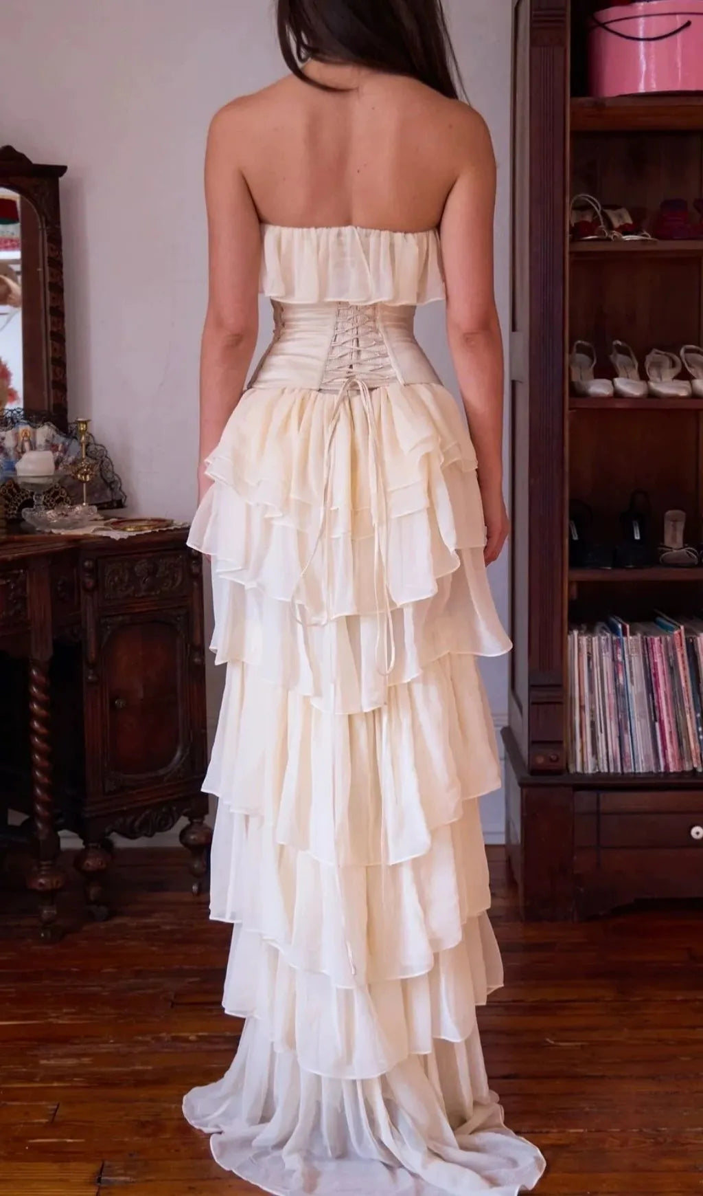 Angelie Ruffle Corset Maxi Dress Flowering Girl