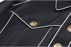 amity seven-button black piped-trim jacket Flowering Girl