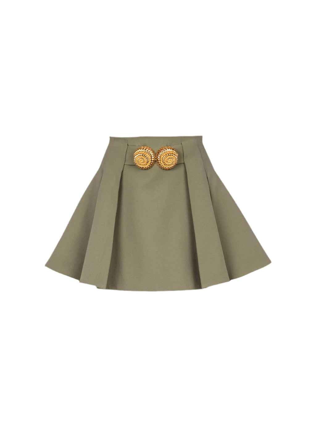 Short Pleated Skirt In Grain De Poudre Flowering Girl