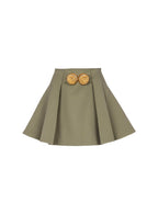 Short Pleated Skirt In Grain De Poudre Flowering Girl
