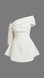 Calwa Asymmetric One Shoulder Flare Mini Dress Flowering Girl
