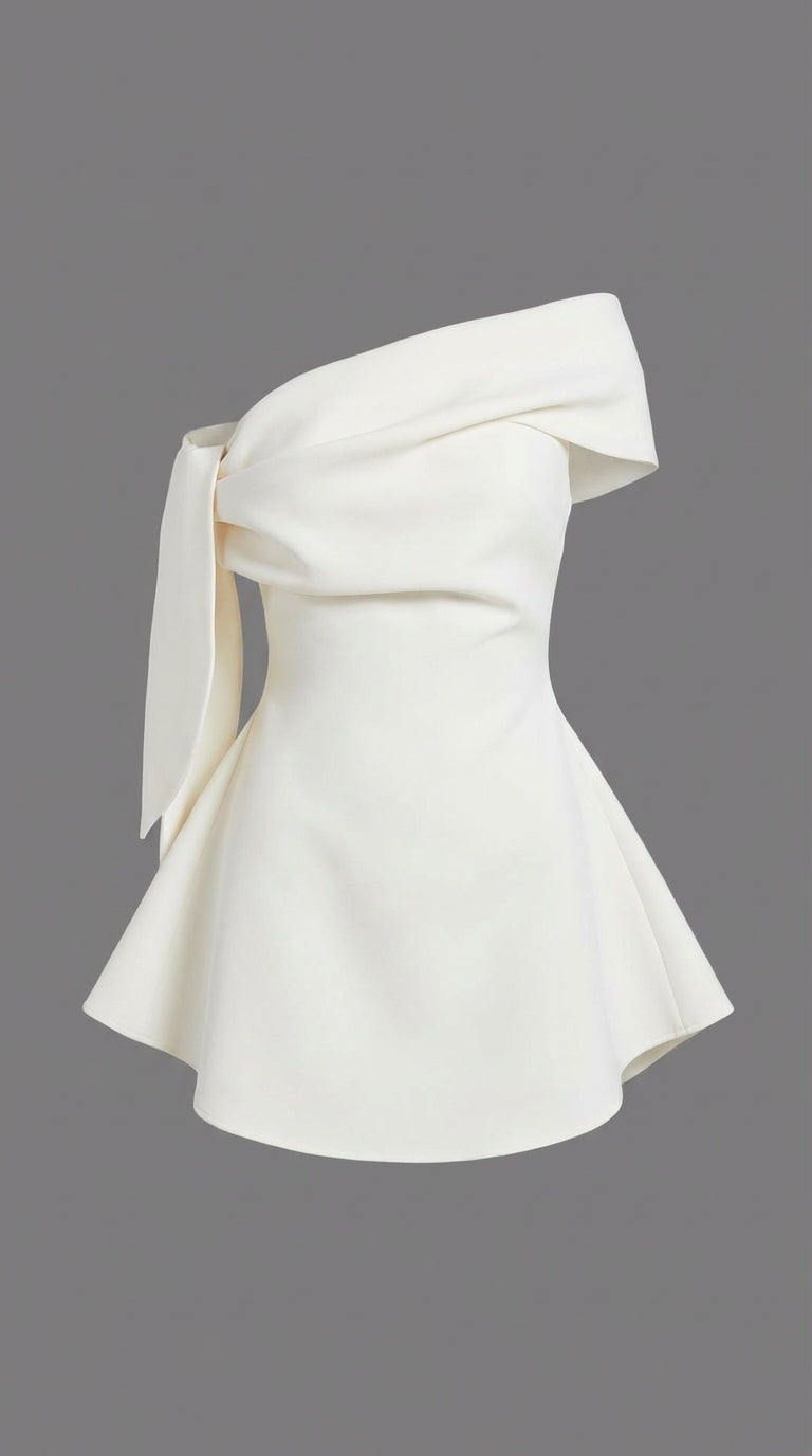Calwa Asymmetric One Shoulder Flare Mini Dress Flowering Girl